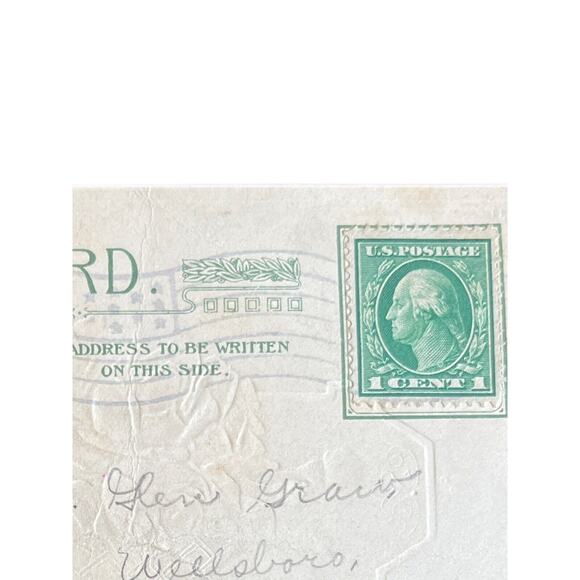 Antique 1912 Ephemera Happy Birthday Roses Embossed Posted Signed Postcard SEE - Picture 5 of 6